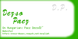 dezso pacz business card